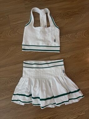 Free People FP movement White Two-Piece Tennis set Sports bra and Skirt Set